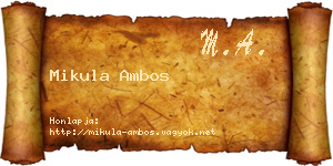 Mikula Ambos névjegykártya